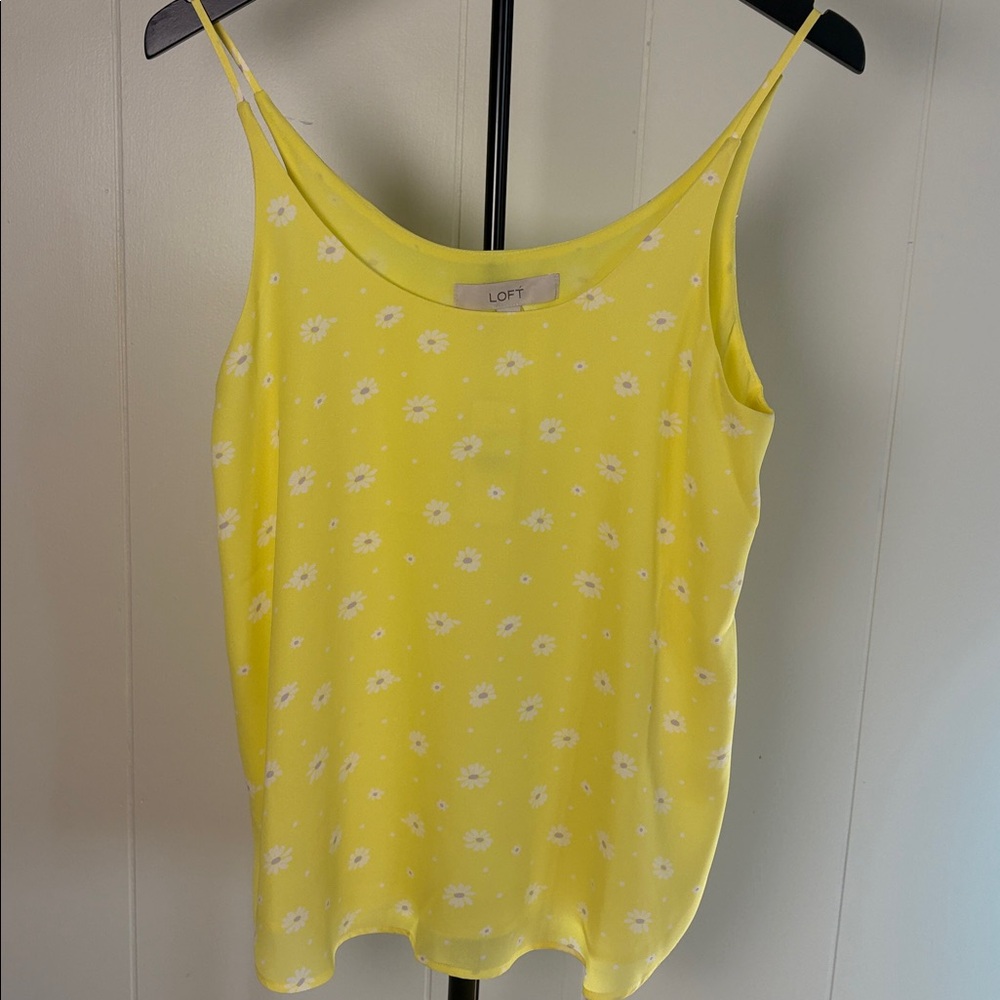 LOFT Sunny Yellow Floral Slip Cami NWT